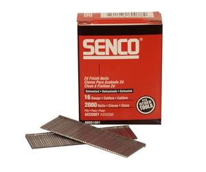 SENCO RX15EAA 1.6×32mm Galvanised Brad Nails - 16 Gauge Smooth Shank - Medium Head - Sharp Chisel Point - Glue-Collated Carbon Steel - 2000pcs for Furniture - Cabinets - Trim & DIY