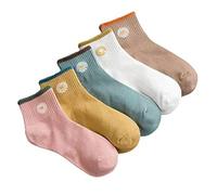 SENCODA 6/12 Pairs Womens Daisy Socks Vintage Patterned Crew Novelty Ankle Cute Floral Casual Dress Socks, 5pairs, One size