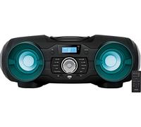 SENCOR SPT 5800 CD Player 48 Watt with Bluetooth, MP3, USB, AUX and FM Radio, Power Input, Black/Turquoise