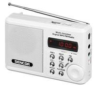 SENCOR SRD 215W Portable Radio Receiver (FM Tuner, 2 Watt RMS, MicroSD Card Slot, USB) White