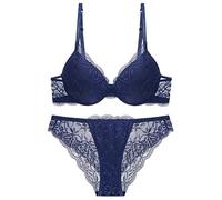 Sencylife Sexy Bras for Women Lace Push Up Padded Underwire Lift Up Support Everyday Bra Set Blue 32B