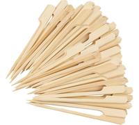 Send It By Bamboo Burger Skewers 15cm (Pack of 50) - Flat Paddle Food Picks, Eco-Friendly Natural Bamboo, Ideal for BBQ, Burgers, Party Catering & Finger Food