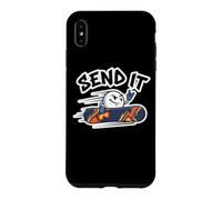 SEND IT Extreme Snowboarder Cartoon Rock On Shredder Vibe Case for iPhone XS Max