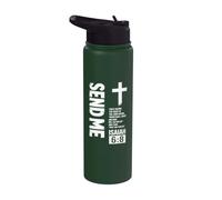 Send Me Isaiah 6:8 Christian Knights Templar Crusader Jesus Stainless Steel Insulated Water Bottle