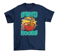 Send Noods Ramen Japanese t-Shirt - Deliciously Funny! Unisex Printed Design. Perfect for Ramen Lovers with a Sense of Humor. Navy