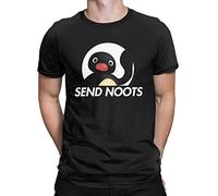 Send Noots Noot Noot Pingu T-Shirt Men Women Penguin Novelty 100% Cotton Tees Crewneck Short Sleeve T Shirt Clothing Black