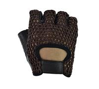 Send Sports Mesh Knit X Grip Training Gloves, STRONG GRIP TRAINING GYM GLOVES WORKOUT BODYBUILDING STRENGTH POWER (Brown, Small)