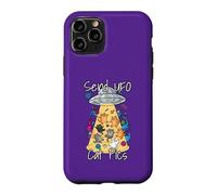 Send UFO Cat Pics Flying Saucers Cute Cats Lover Astronomer Case for iPhone 11 Pro