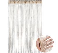 Senda String Door Curtain Fly Screen, String Doorways Divider Glitter Tassel Hanging Doorways Dividers Window Curtain Panel Party Decorations 39.4 x 78.7 inch (Champagne)
