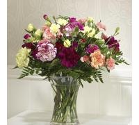 Sendabunch Mixed Spray Carnation Bouquet - 24 Fresh Stems with Free Box of Belgian Chocolates & Gift Message Card - UK Flower Delivery for Valentines Day, Birthday, Mother’s Day & Special Occasions