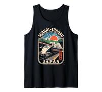 Sendai Tohoku Japan Shinkansen Retro Bullet Train Kanji Tank Top