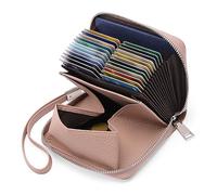 SENDEFN Credit Card Holder Purses for Women, RFID Blocking 24 Slots Large Leather Organ Style Womens Wallet Purse with Wrist Strap & Coin Pocket