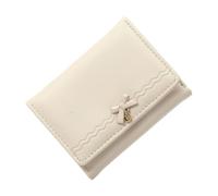 SENDEFN Pretty Woman Wallet with Bow, Small Faux Leather Purse, beige, pequeño, Classic