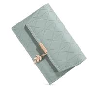 SENDEFN Purses for Women RFID Blocking Ladies Purse Tri-Folded Wallet for Women Leaf Pendant Zipper Coin Purse with Multiple Card Slots