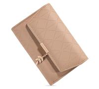 SENDEFN Purses for Women RFID Blocking Ladies Purse Tri-Folded Wallet for Women Leaf Pendant Zipper Coin Purse with Multiple Card Slots