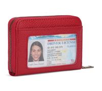 SENDEFN Small Purses for Women Credit Card Holder RFID Blocking Ladies Leather Purse Fashion Accordion Wallets Case for Women, Red