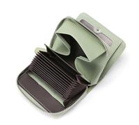 SENDEFN Women's Leather Wallet with Many Compartments, Small Wallet, RFID Protection, Card Holder with Zip and Many Compartments, Purse, mint green, M, Modern