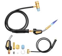 SenDeluz MAPP Gas Torch, Propane Torch Welding Blow Torch Brazing Torch Kit with 1.5m Hose Self Ignition Trigger Hose Torch Adjustable Flame Control for Soldering Cooking Plumbing Paint Removal