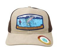 Sendero Provisions Co. Outdoor Snapback Hat with Fly Fishing Sublimated Patch & Mesh Back for Breathability (Khaki/Brown)