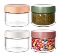 Senders 4 Pack 10 OZ Overnight Oats Jar, 300ml Glass Mason Jar with Lids, Glass Jars for Overnight Oats Salad Jar Fruit Yogurt Pudding Chutney Jam Spice