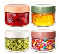 Senders 4 Pack 10 OZ Overnight Oats Jar, 300ml Glass Mason Jars with Lids, Glass Jars for Overnight Oats Salad Jars Fruit Yogurt Pudding Chutney Jam Spice (300ml)