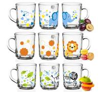 Sendez 6 Animal Motif Mug Cup 230ml Tea Kindergläser Drinking Glasses Juice