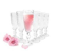 Sendez 6 Champagne Glasses 160 ml on Foot Sun Champagne Flutes Prosecco Champagne Glass