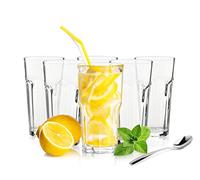 Sendez 6 Cocktail Glasses 420 ml Long Drink Glasses Coffee Glasses Caipirinha Glasses Drinking Glasses Juice Glasses