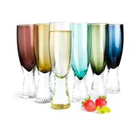 Sendez 6 Colourful Champagne Glasses 200 ml on Base Champagne Prosecco Champagne Glasses