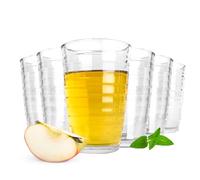 Sendez 6 Drinking Glasses 320 ml with Structure Juice Glasses Cocktail Glasses Long Drink Glasses