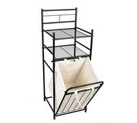 Sendez Bathroom Shelf with Laundry Basket Metal Laundry Rack Laundry Hamper Laundry Container