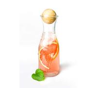 Sendez Glass carafe with wooden plug, wine carafe, water carafe, decanter, made of glass (1 x glass carafe, 470 ml)
