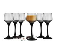 Sendez Liqueur Glasses, 6 Pack, 75 ml, Glass, Tulip Shaped, Black Handle, Ideal for Home and Travel, Recyclable, Hand Wash, Birthday Special