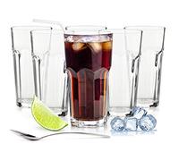 Sendez Long Drink Glasses 425 ml - Set of 6 Drinking Glasses for Cocktails, Caipirinha, Iced Coffee & Soft Drinks - Robust Glasses for Bar & Household