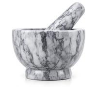Sendez Spice Mortar with Pestle, 2-Piece made of Marble, Ø 13 Mallet, Macerator, 2.3 kg