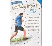 SENDING BIRTHDAY WISHES CARD .RUNNING. PRELUDE .9 X 6 INCHES