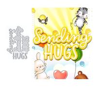 Sending Hugs Die Cuts for Card Making, Cover Metal Cutting Dies for Paper Scrapbooking, DIY Stencils for Album Party Wedding Festivals Decoration