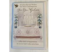 Sending Special Wishes On Your Confirmation For You Godson Confirmation Day Card Confirmed Church/Alter/Gold Words Foil Detail(PH47581)