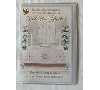 Sending Special Wishes On Your Confirmation With Love Brother Confirmation Day Card Confirmed Church/Alter/Gold Words Foil Detail(PH47581)