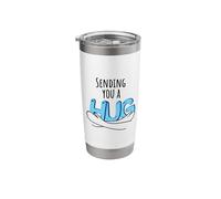 Sending You A Hug in Blue and White Stainless Steel Insulated Tumbler