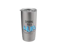 Sending You A Hug in Blue and White Stainless Steel Insulated Tumbler