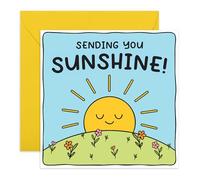 Sending You Sunshine Greeting Card - Positive Uplifting Message for Friend Sister Mum Daughter Colleague Son Daughter Him Her Family - Thinking of You -Comes with Stickers