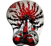 SENDJJ 3D Mouse Mat Wrist Support Blood Curse Seat Ergonomic Gel Gaming Mouse Pad Wrist Rest with Non-slip Base for Home Office Computer Laptop 27x22 cm