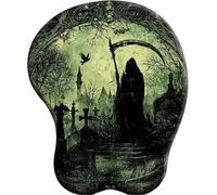 SENDJJ 3D Mouse Mat Wrist Support Death and the Gaze: Cemetery Ergonomic Gel Gaming Mouse Pad Wrist Rest with Non-slip Base for Home Office Computer Laptop 27x22 cm