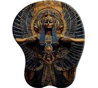 SENDJJ 3D Mouse Mat Wrist Support Nephthys with golden wings Ergonomic Gel Gaming Mouse Pad Wrist Rest with Non-slip Base for Home Office Computer Laptop 27x22 cm