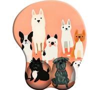 SENDJJ 3D Mouse Pad with Wrist Rest Support gaming mouse pad Dogs at a pink party Ergonomic Mouse Mat Silicone Comfort Gel Mousepad for Computer Home Office Working Gaming