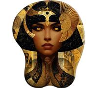 SENDJJ 3D Mouse Pad with Wrist Rest Support gaming mouse pad Golden Pharaoh's Daughter Ergonomic Mouse Mat Silicone Comfort Gel Mousepad for Computer Home Office Working Gaming