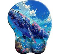 SENDJJ 3D Mouse Pad with Wrist Support Whale falls into the coral sea Ergonomic Gel Wrist Rest Non-Sliding Rubber Base for Gaming Computer and Office 27x22 cm