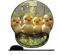SENDJJ Mouse Mat with Gel Wrist Rest -Non-slip Four little ducks cartoon Rubber base Mouse Pad- Ergonomic Comfort Mousepad Wrist Support for Computer Laptop Office&Home