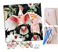 SENDJJ Paint by Numbers for Adults, 40x40 cm Acrylic Oil Paints by Numbers for Adults Beginner Kids red Crowned Bird Painting Kit with 4 Brushes Watercolor Paints Easy